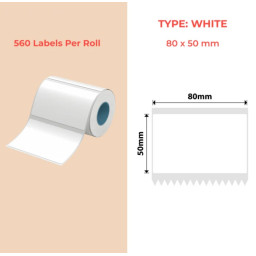 80*50 Polypropylene (water proof, tear proof and oil proof) thermal labels 560/roll